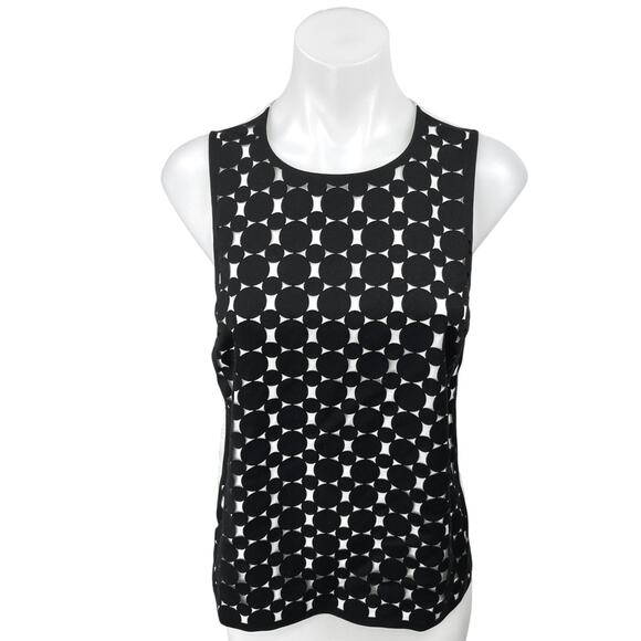 Club Monaco Black White Wool Polka Dot Sleeveless Blouse Tank Top Size XS - Picture 1 of 5